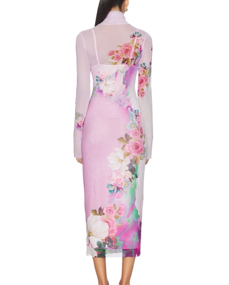 Shailene Dress In Marble Floral - Image 2