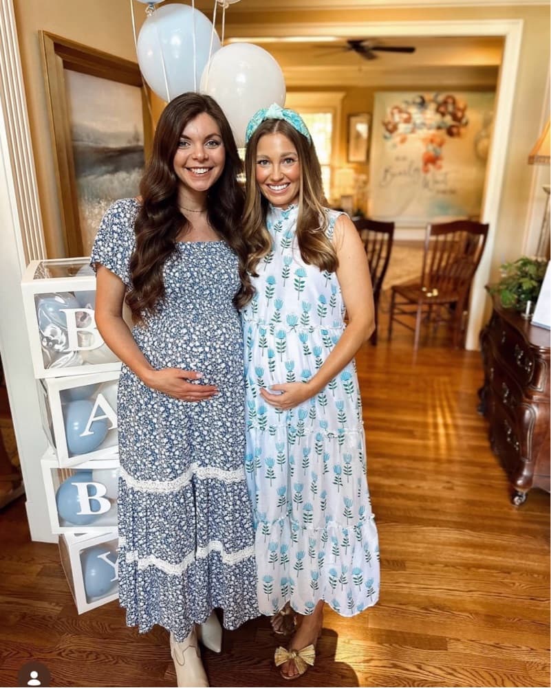 J. Marie Blue Floral Tiered Midi Dress w - Image 2