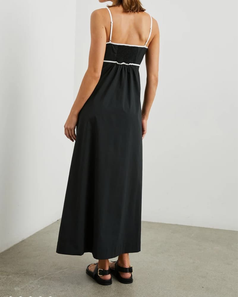 RAILS black linen white trimmed maxi - Image 4