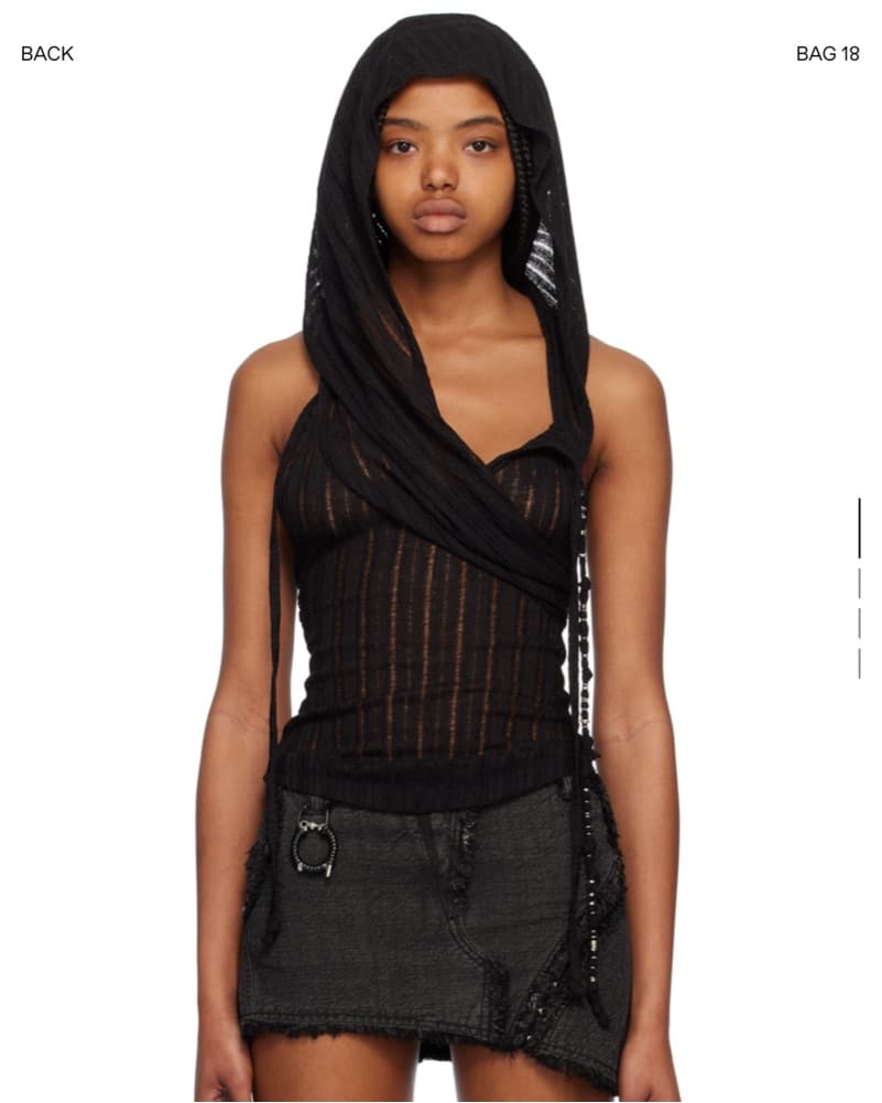 Hyien Seo Black Hooded Camisole - Image 2