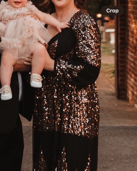 Black And Gold Formal Sequin Maxi Dress - Image 2