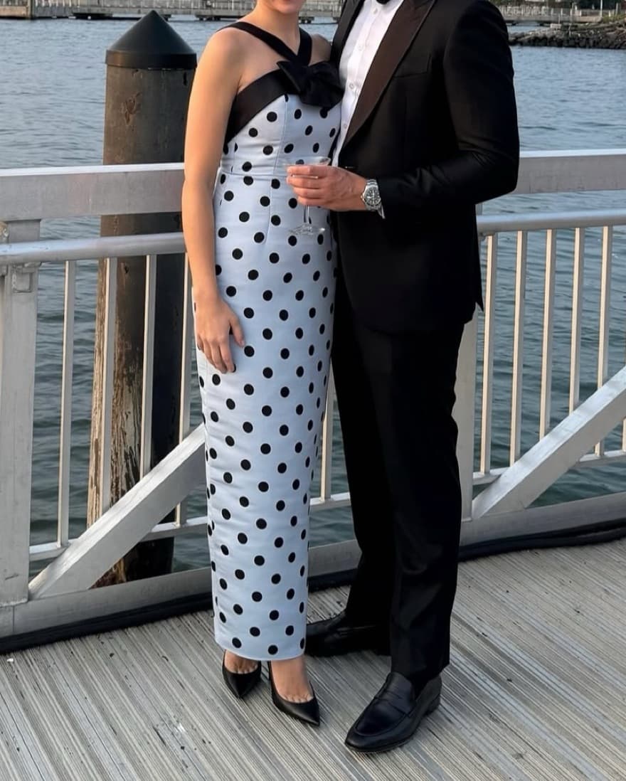 Alexia Maria Polka Dot Column Gown - Image 4