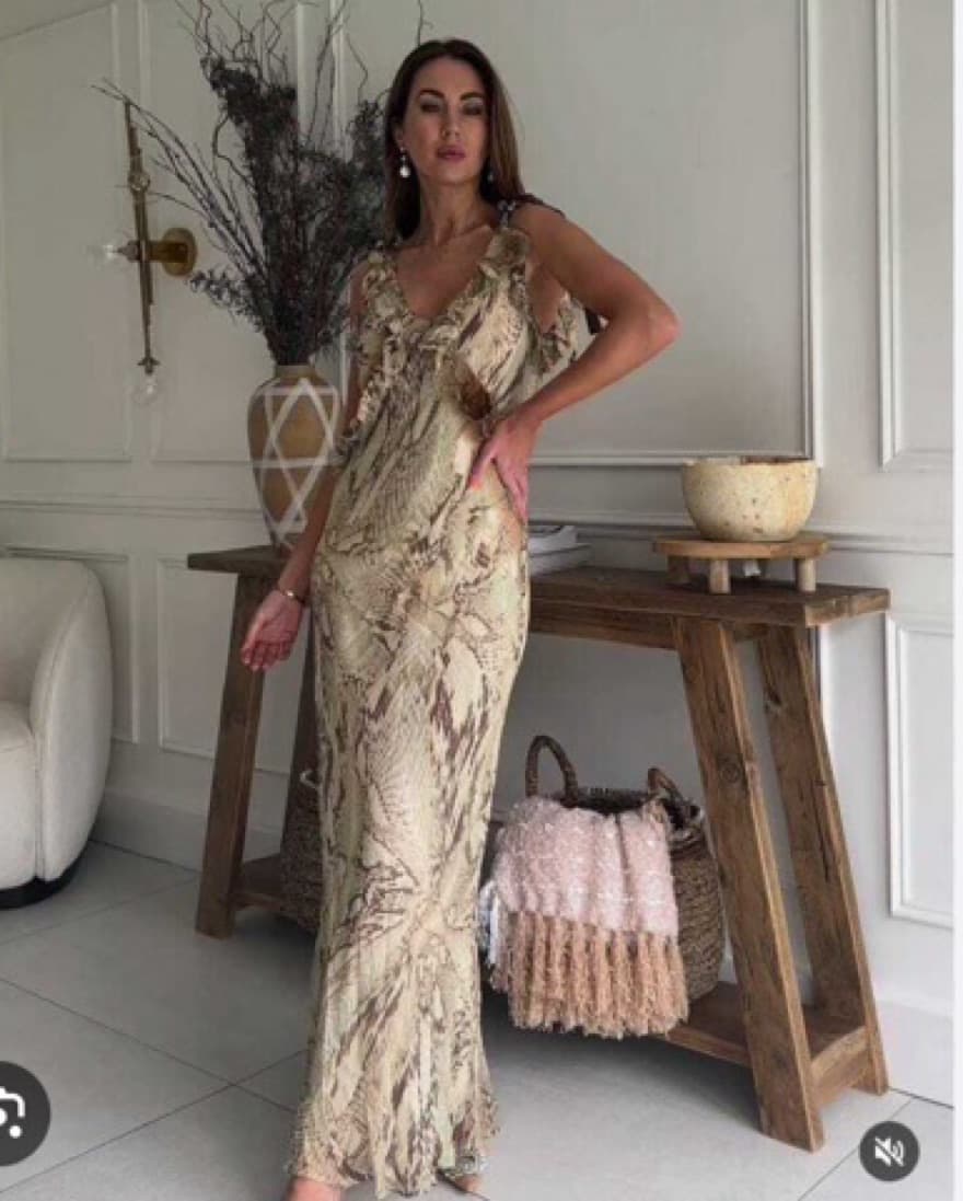 Zara Snake Print Long Flowy Dress  - Image 2