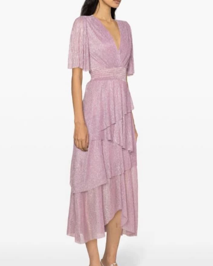 Maje Pink Tiered Maxi Dress - Image 1