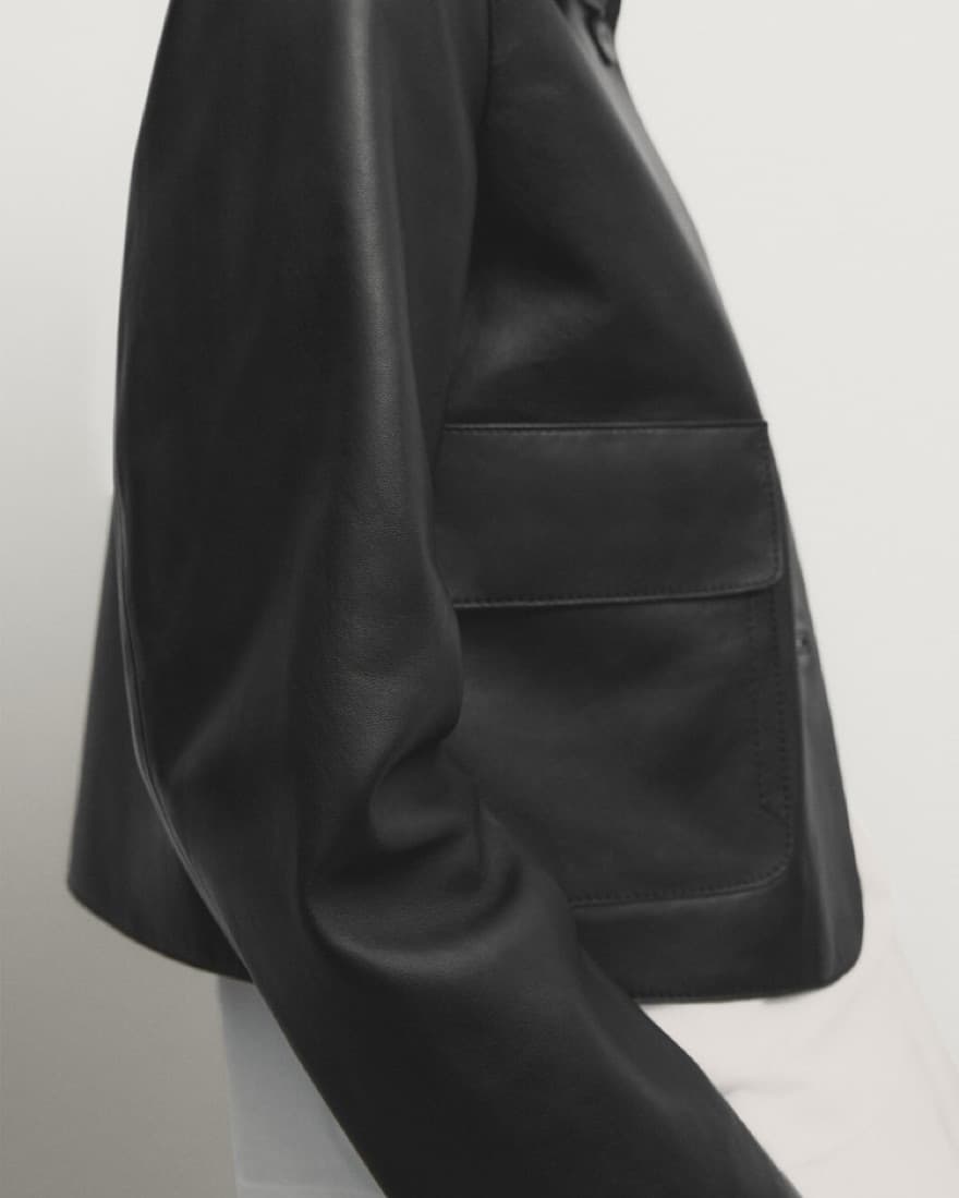MASSIMO DUTTI NAPPA LEATHER JACKET WITH  - Image 4