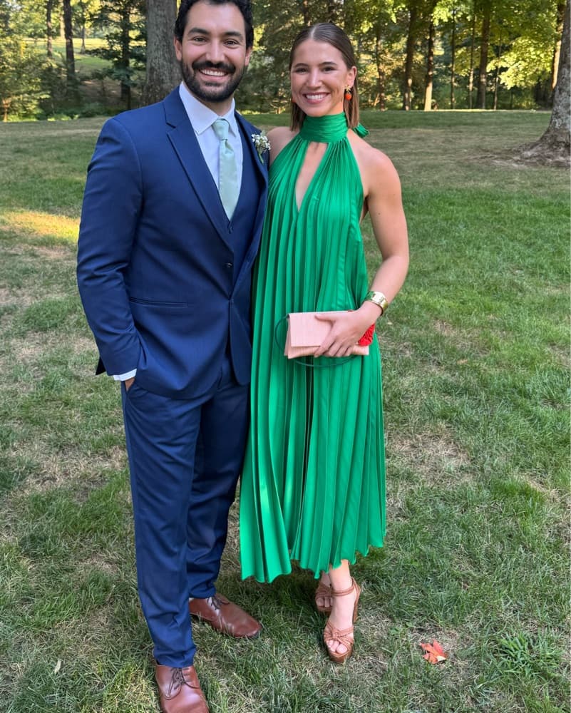 MANGO Green Pleated Tie Neck Halter Midi - Image 1