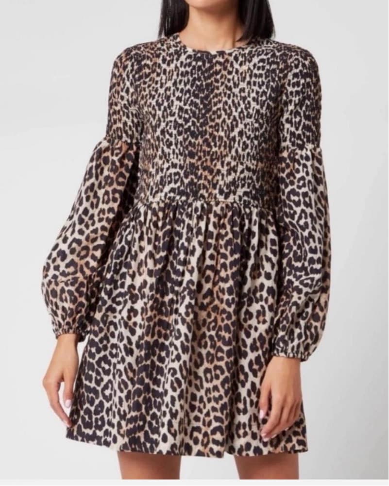 Ganni Leopard Print Dress - Image 1