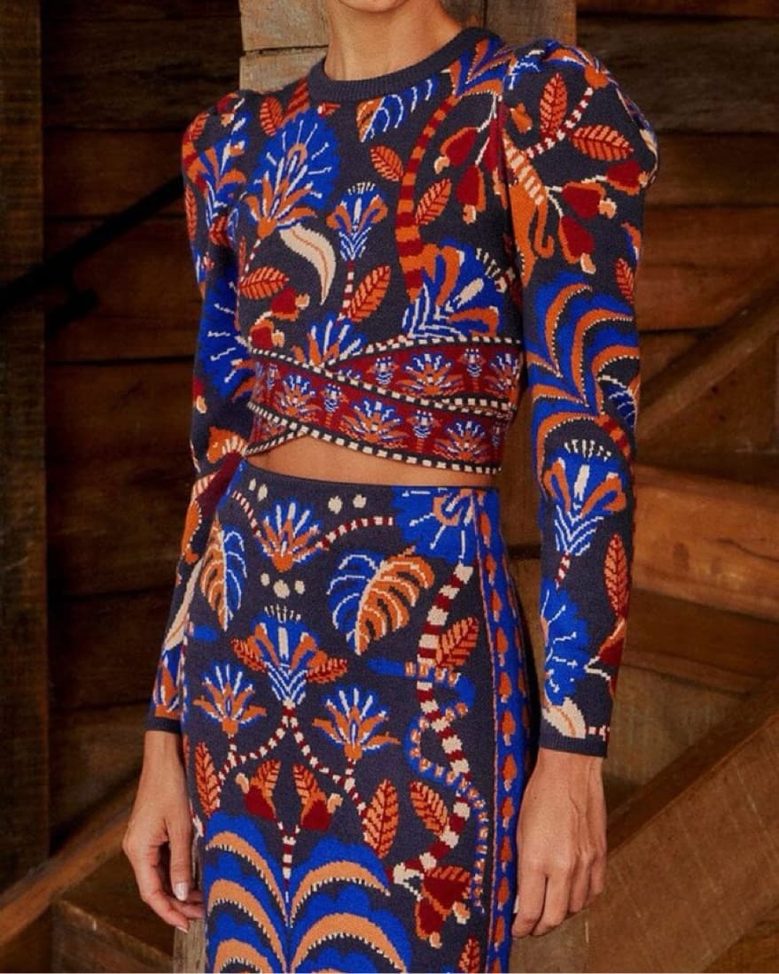 Farm Rio Knit Cropped Sweater Set - Image 2