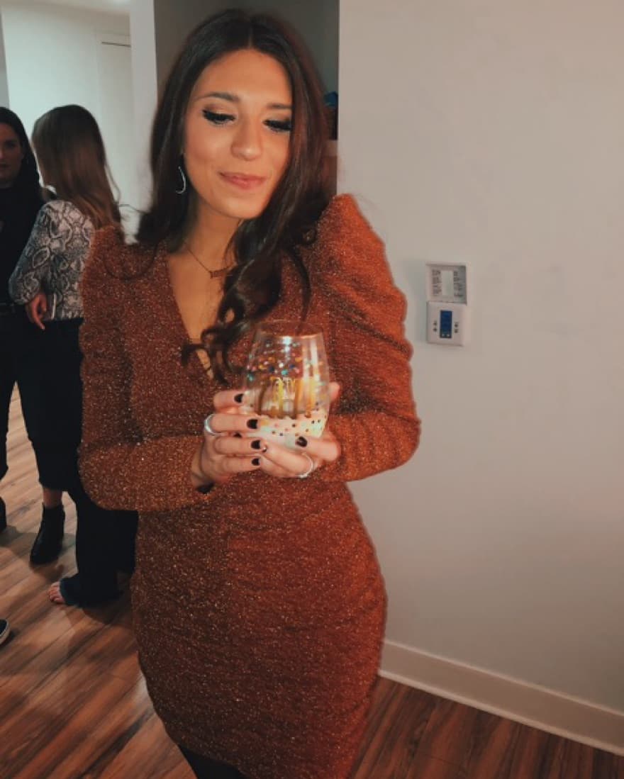 Sparkle Puff Shoulder Mini Dress - Image 1