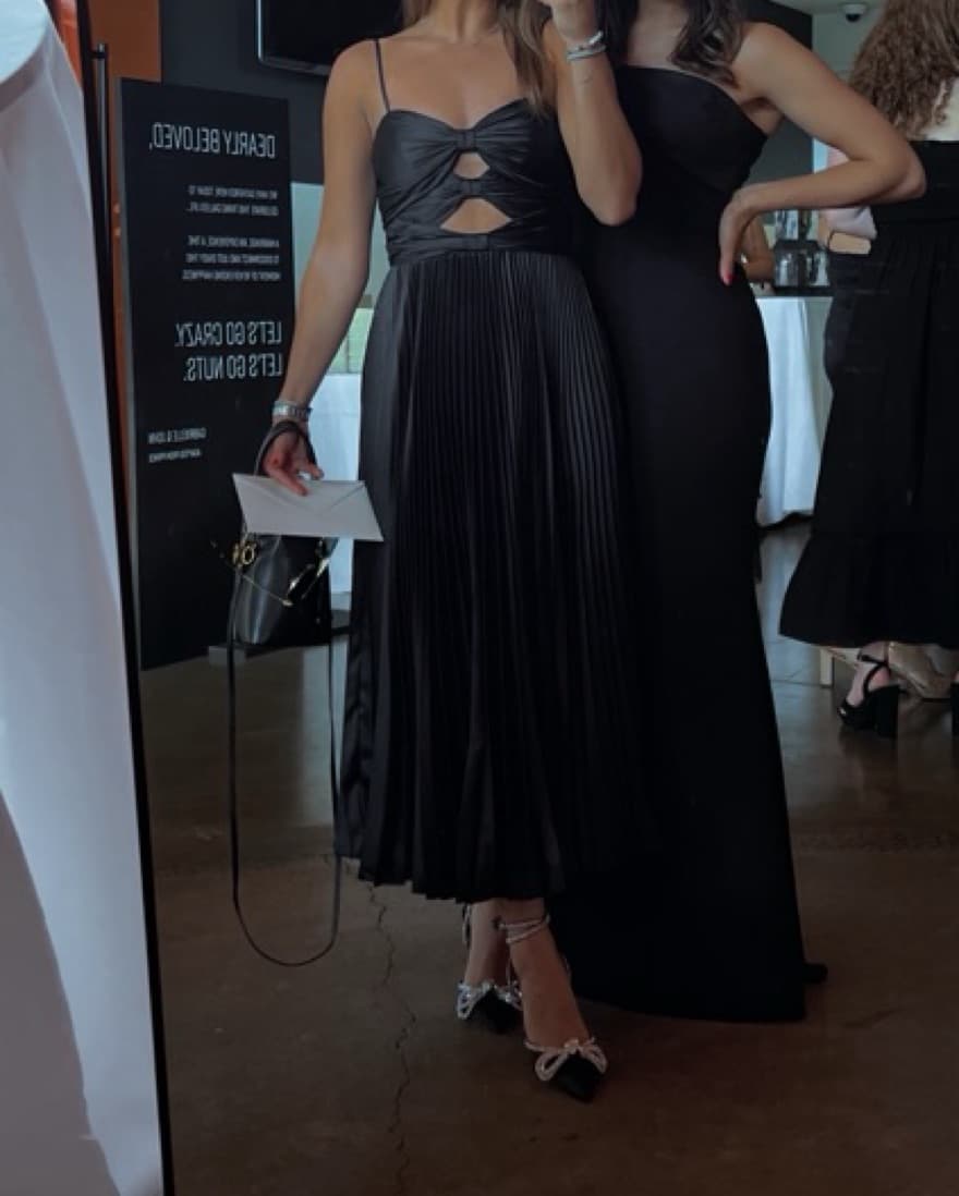 Amur Black Pleated Dress - Image 3