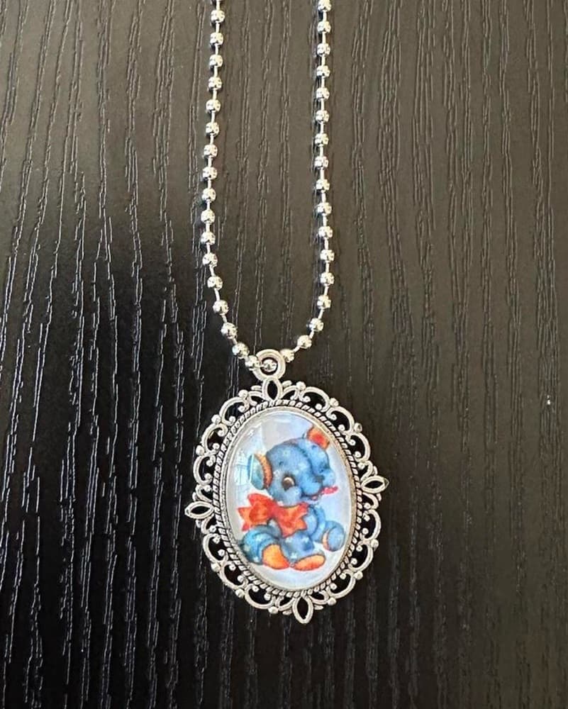Silver Vintage Style Pendant Necklace  - Image 1