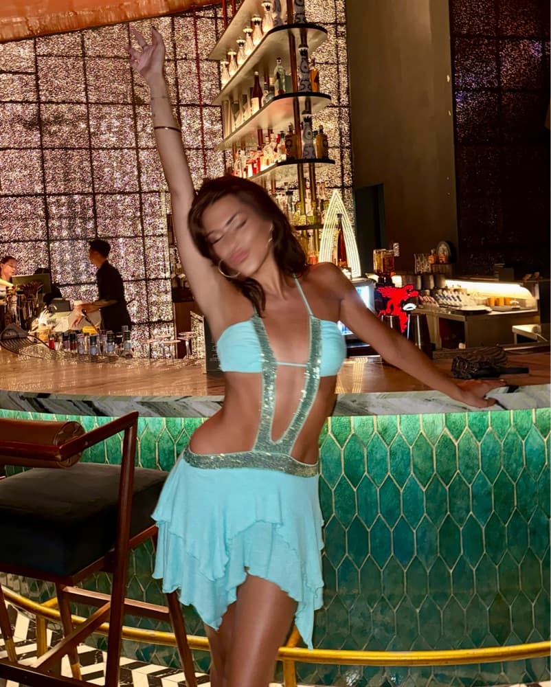 OUTCAST Darla Mini Dress Teal - Image 4
