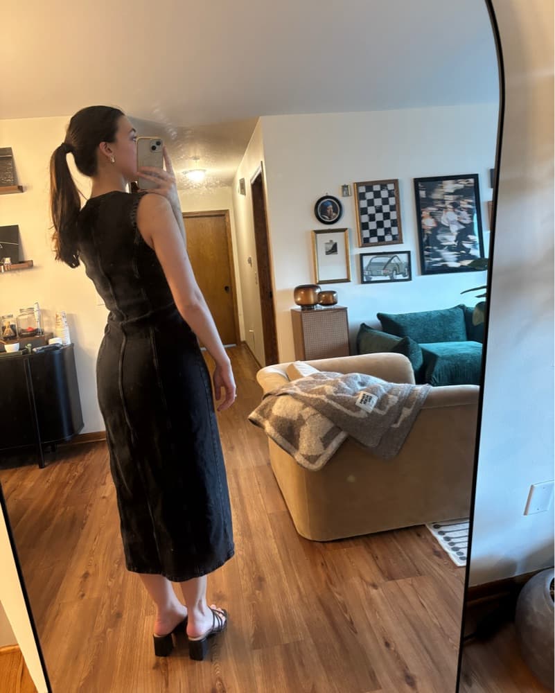 Black Denim Dress - Image 2