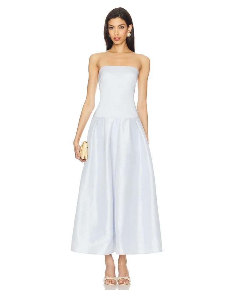 Revolve Baby Blue Strapless Dress - Image 1