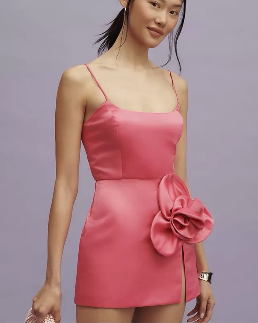 Hot Pink 3d Flower Dress - Image 2