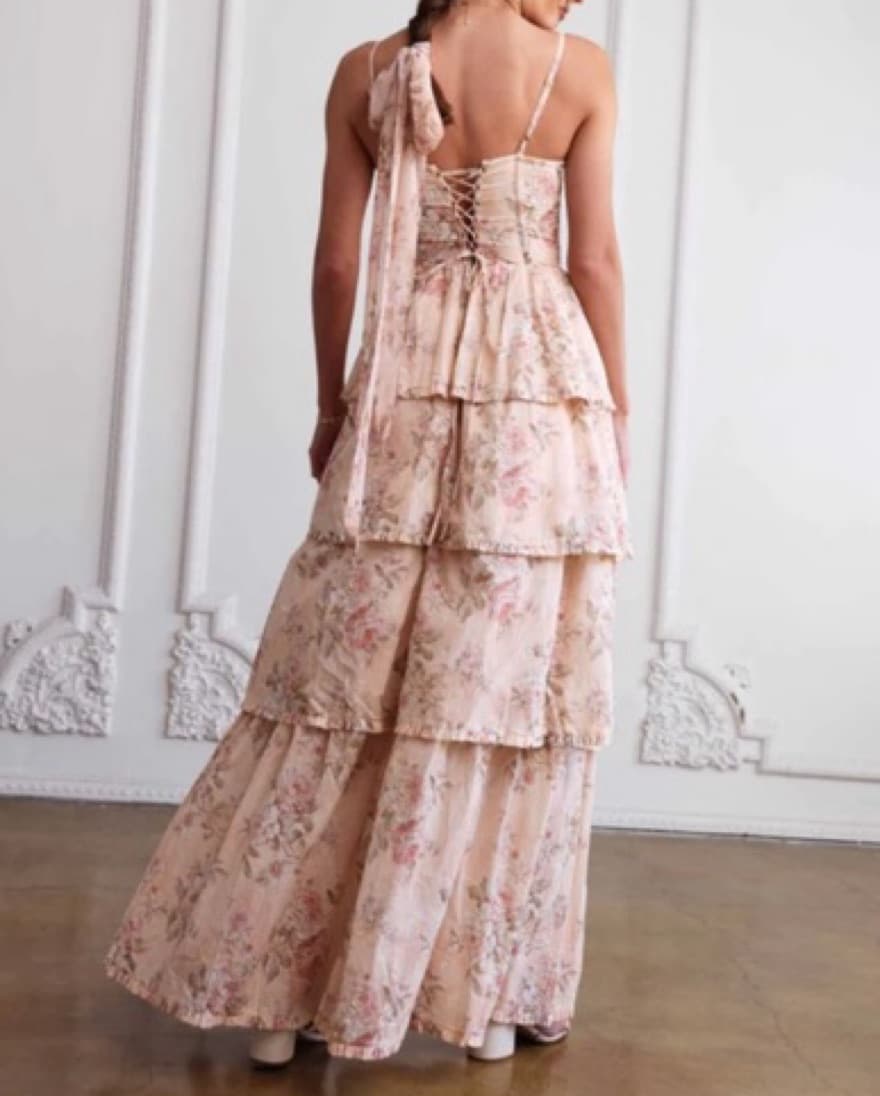 V.Chapman Peach Evening Dress - Image 2