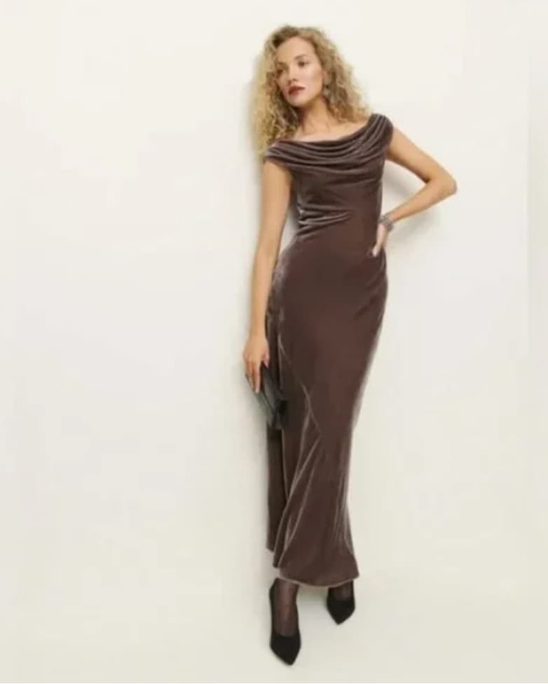 Reformation Elvie Velvet Dress - Image 3