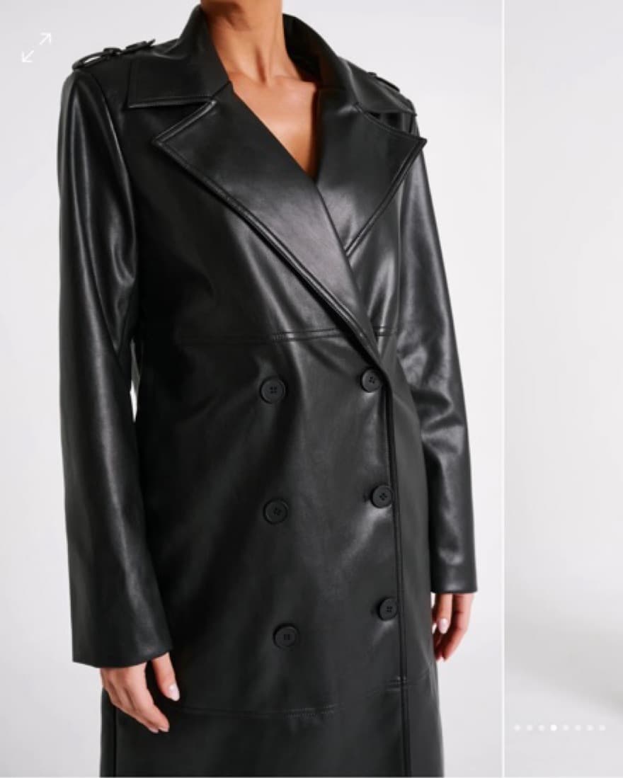 Vegan Leather Trench Coat  - Image 3