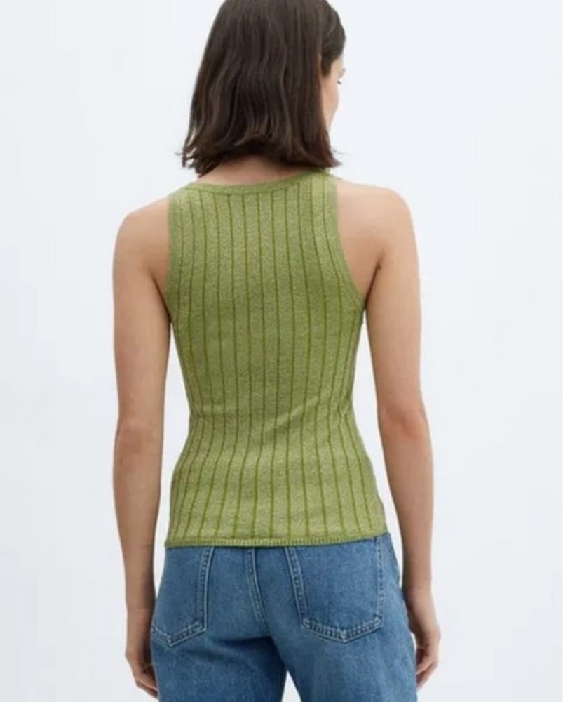 Mango Green Knitted Shimmer Tank - Image 2