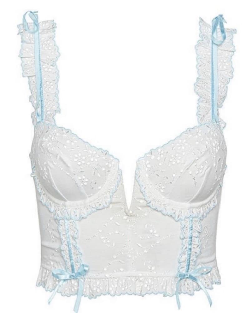 For Love & lemons White Eyelet Corset - Image 1