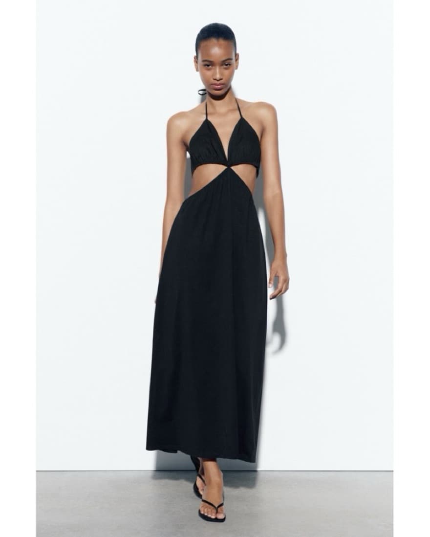 Zara Black Cut Out Maxi Dress  - Image 1