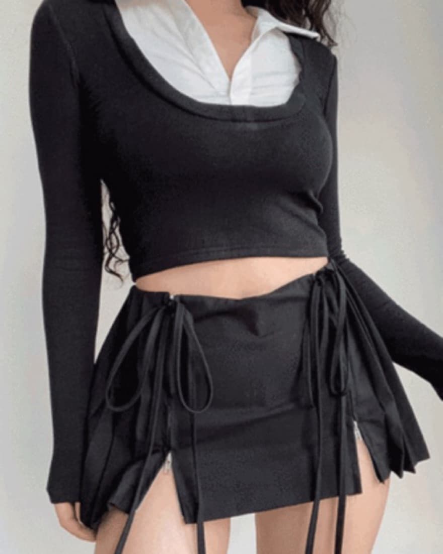 Black Mini Skirt (skort) - Image 2