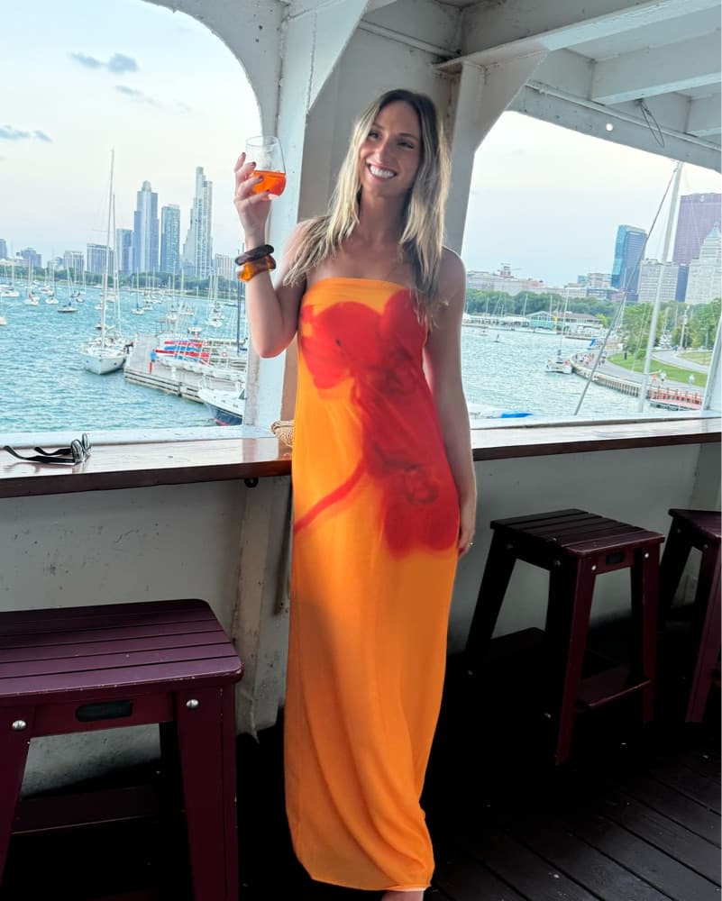 Amaya Strapless Chiffon Maxi Dress - Koi - Image 4