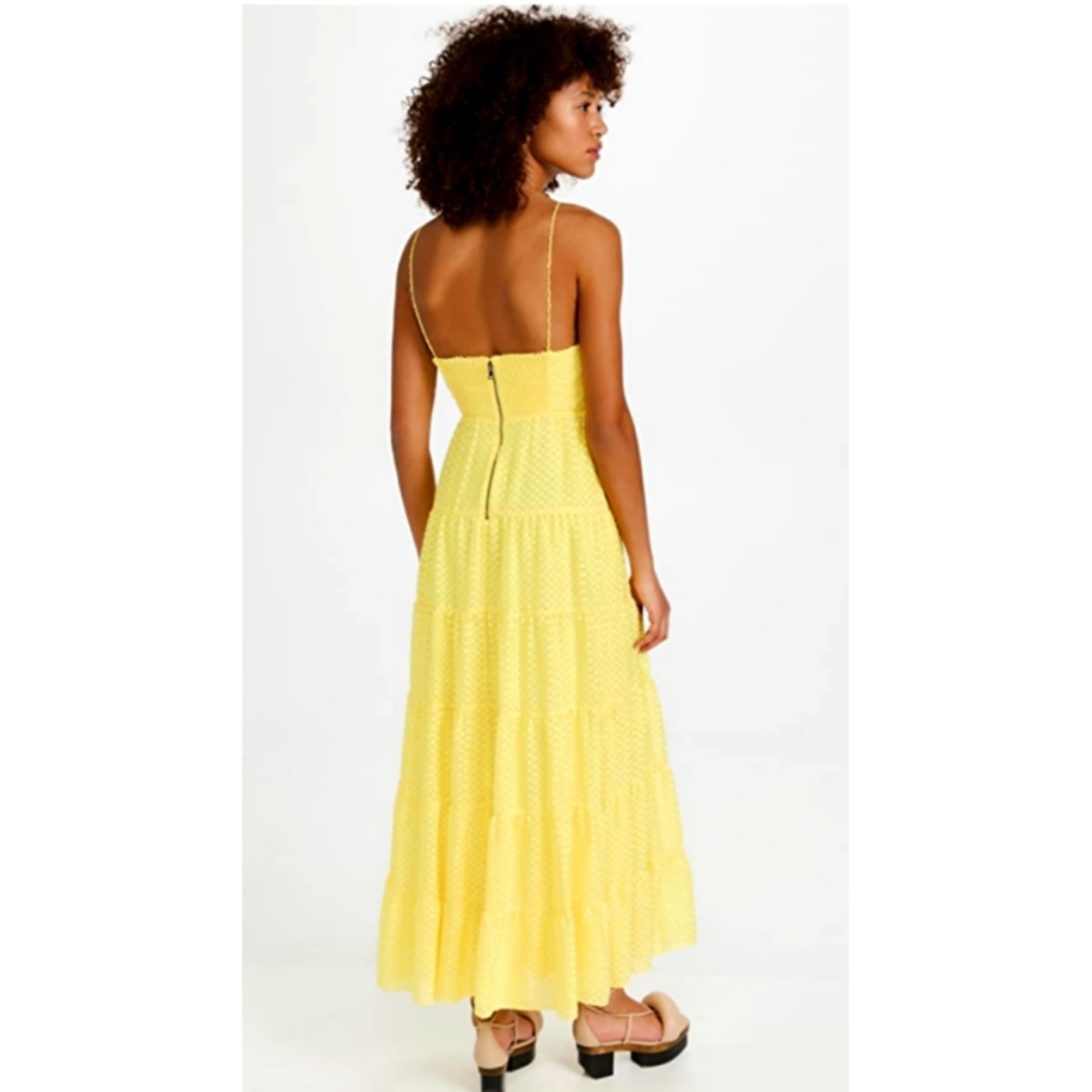 Alice & Olivia Yellow Tiered Maxi Dress - Image 2