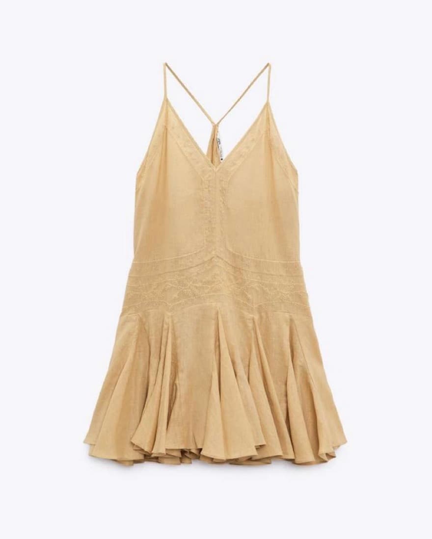 Zara Beaded Drop Waist Mini Dress - Image 1