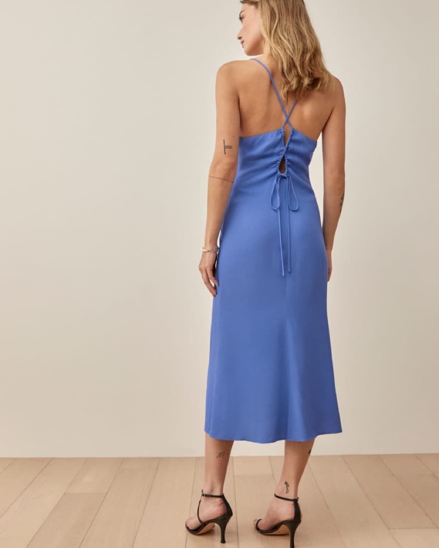 Reformation Dover Blue Midi Dress - Image 2