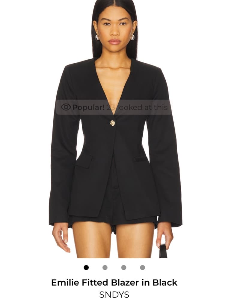 Black Blazer With Gold Detailing - Image 2