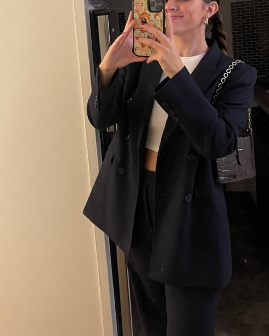 Navy Pinstiped pants and blazer  - Image 2