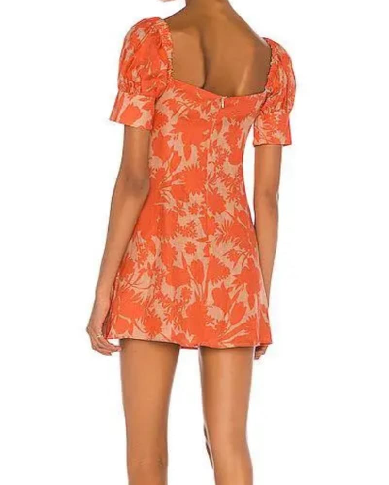 Orange Floral Alexis Mini Dress - Image 2