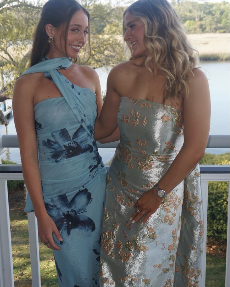 Blue Formal Dress With Neck Scarf - Image 2