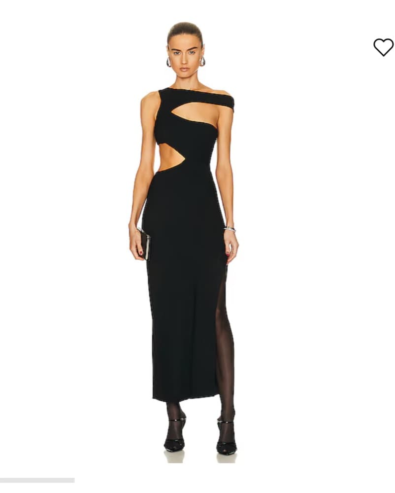 Staud Prismatic Asymetrical Black Dress - Image 1