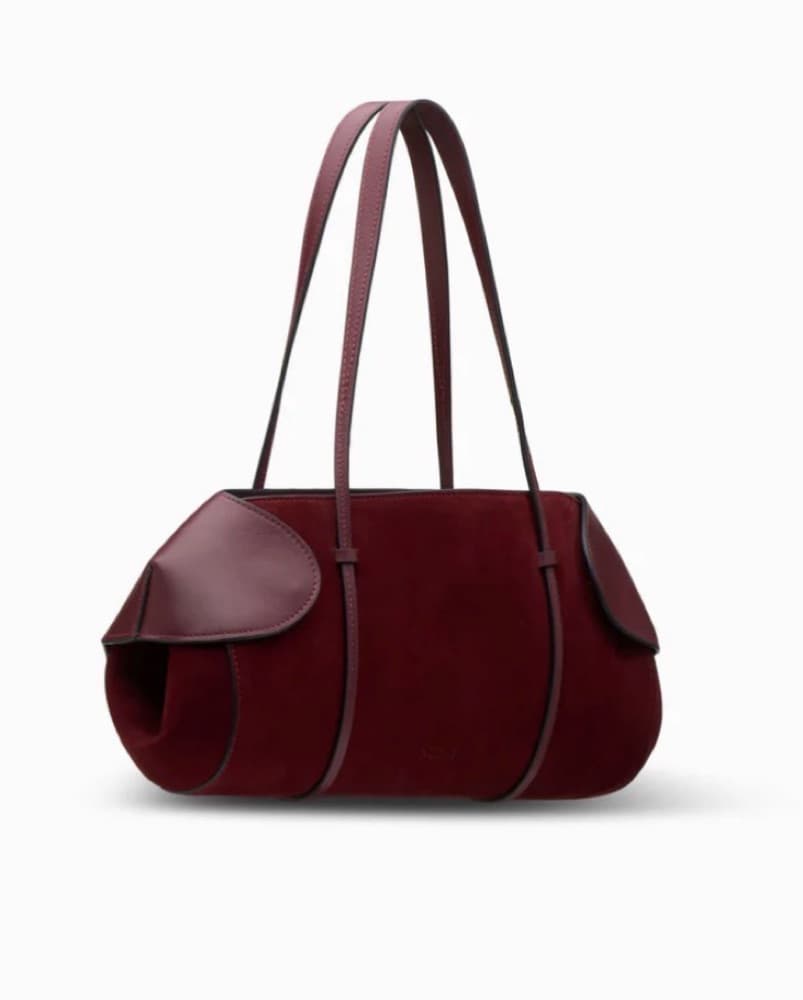 Sophisticated Burgundy Suede Shoulder Bag - Image 2