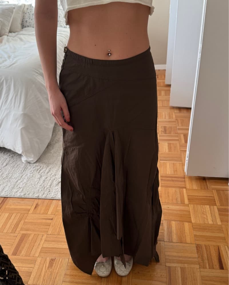 Vintage Brown Maxi Skirt - Image 3