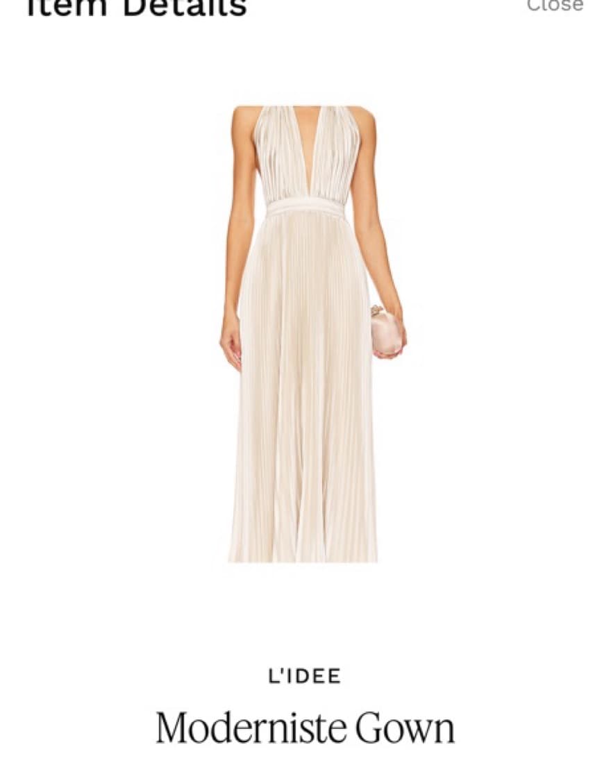 L’IDEE Pleated Champagne Gown - Image 3