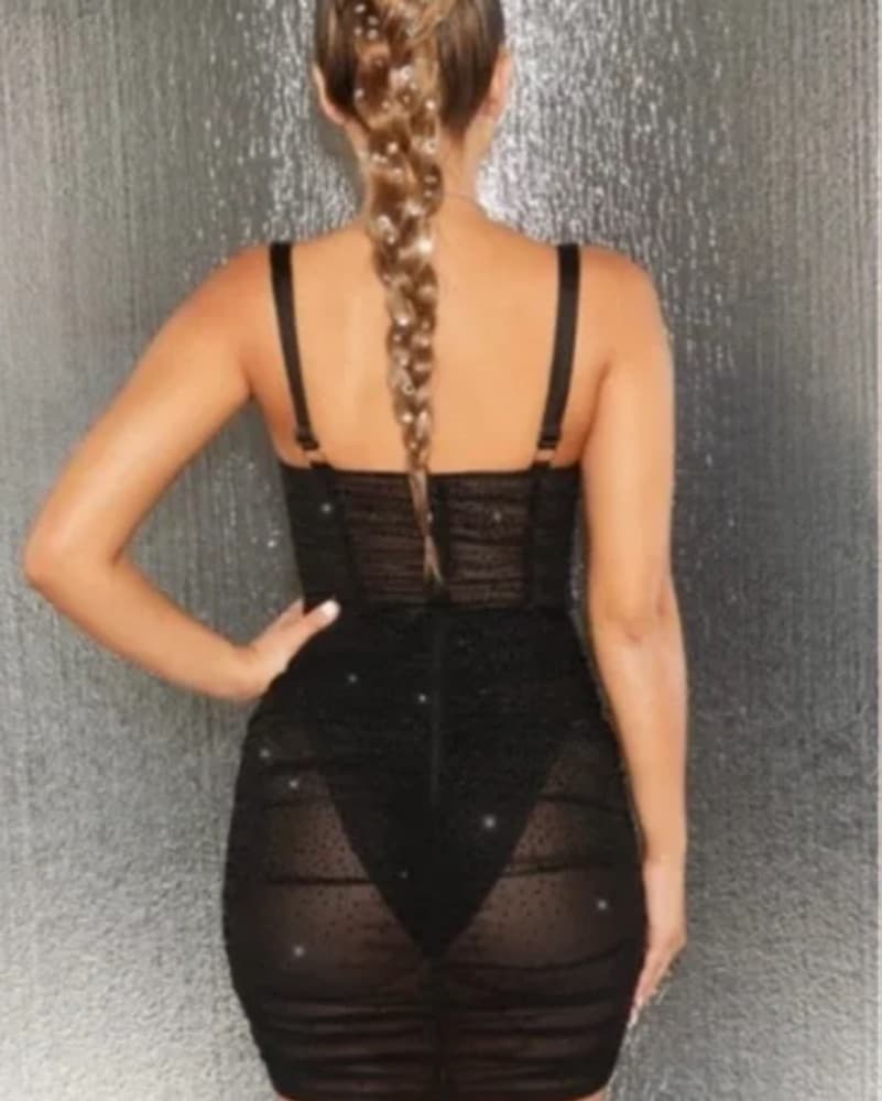 Oh Polly Sheer Mesh Corset Mini - Image 4