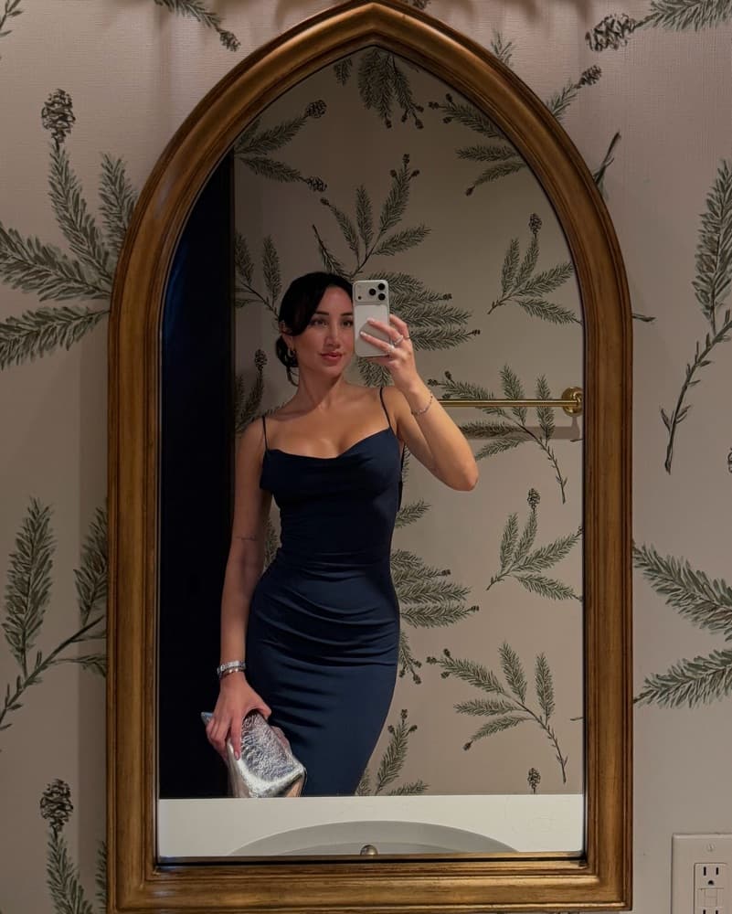 Wedding Guest Dress In Navy - Image 1