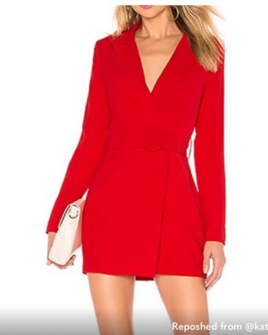 Superdown Red Belted Wrap Dress - Image 1