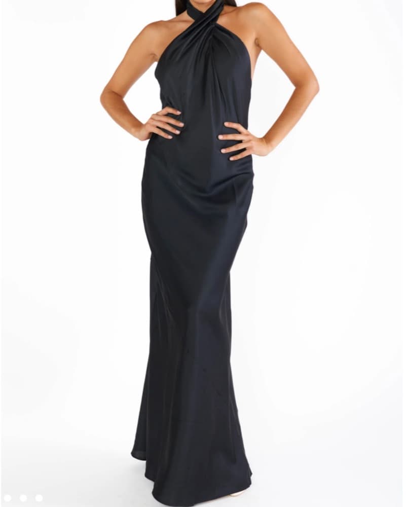 Black Halter Maxi Dress  - Image 1