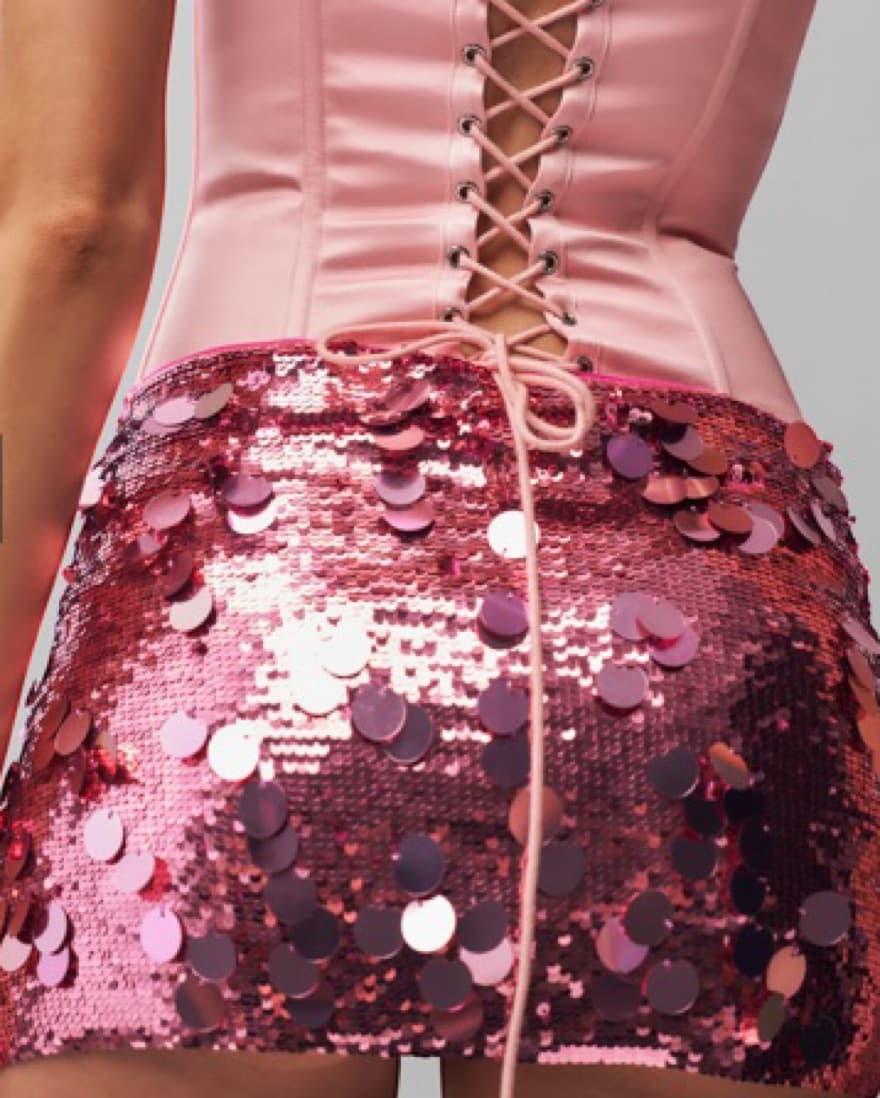 Guizio Pink Paillete Skirt - Image 3