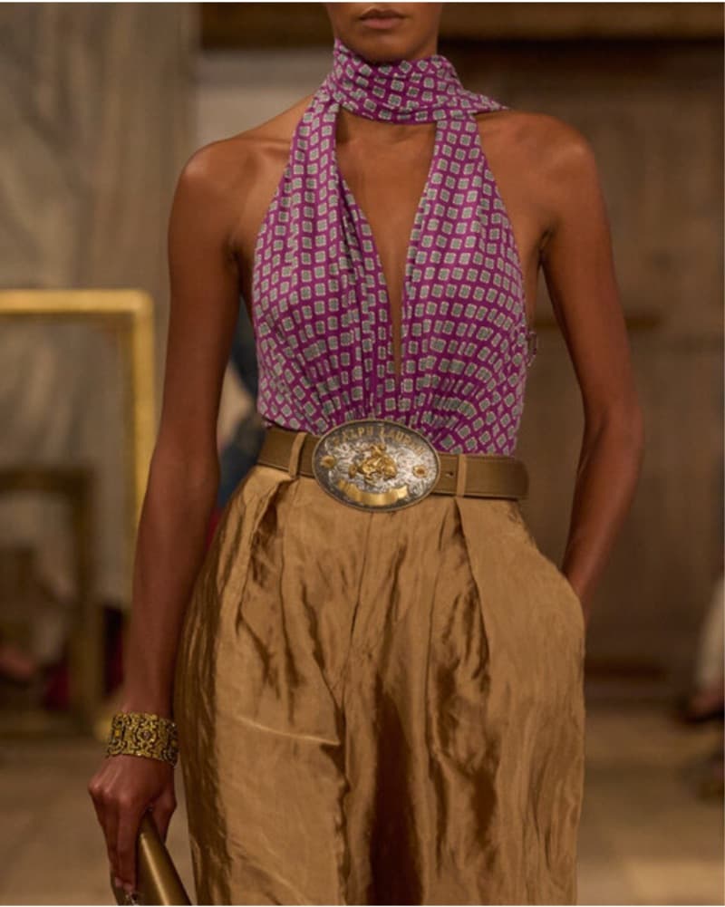 Ralph Lauren Silk Wrap Top / Bodysuit - Image 1
