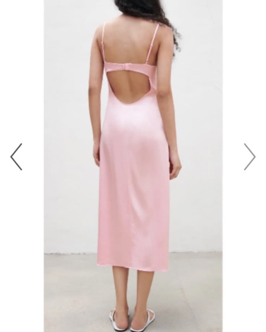 Pink Satin Midi Dress - Image 2