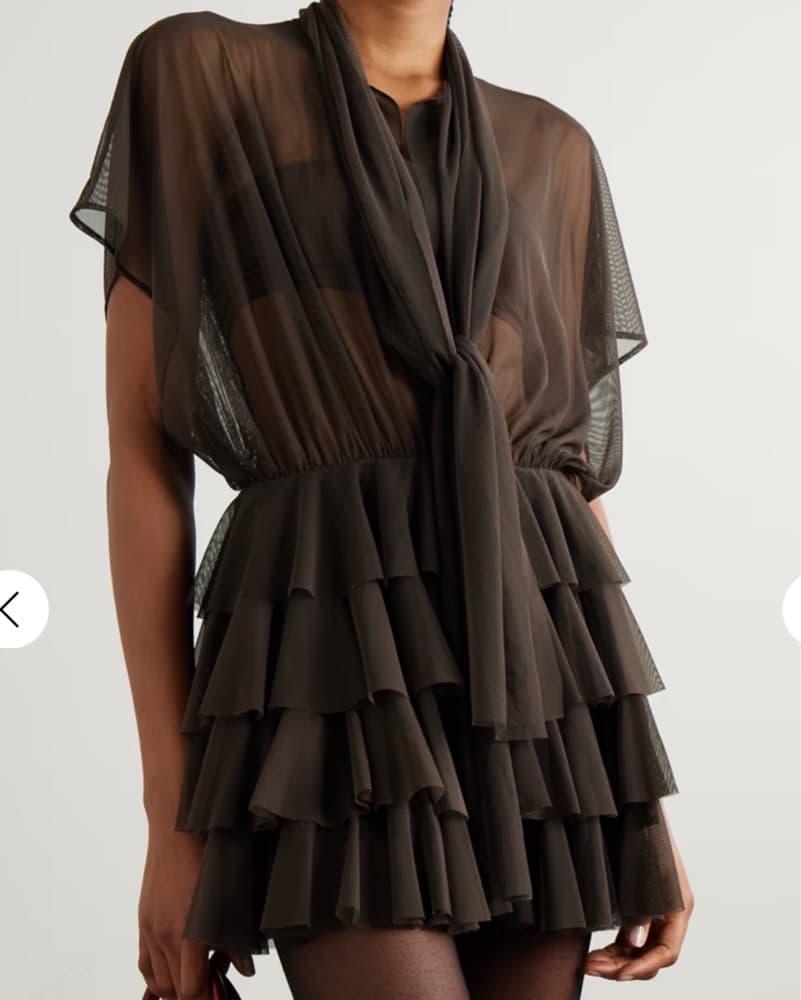 Norma Kamali Lauren tie ruffled dress - Image 1