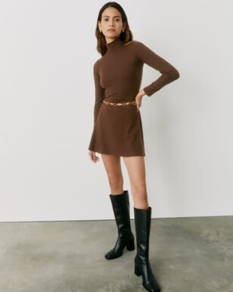 Reformation Knit Dress Brown  - Image 2