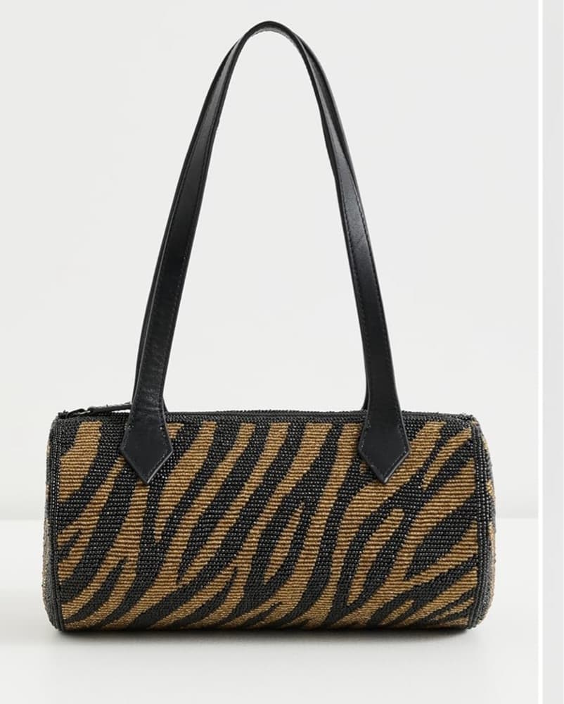 Reformation Zebra Beaded Shoulder Bag - Image 1