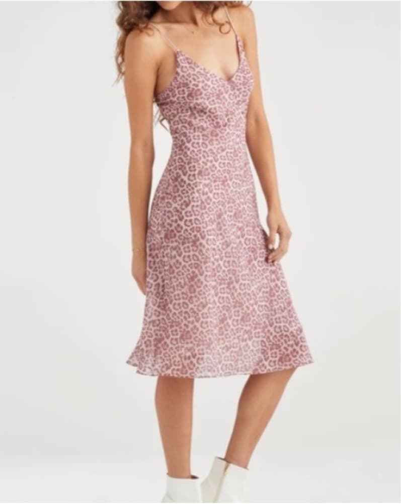 Pink Leopard Slip Dress - Image 1