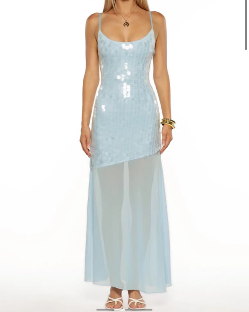 Beginning Boutique Blue Sequin Dress - Image 1